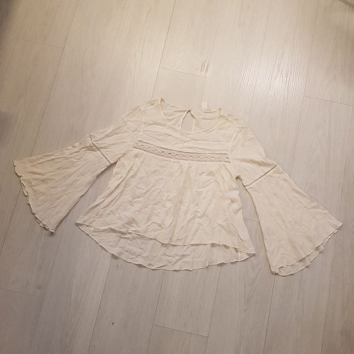 Bluzka hippie boho H&M beżowa nowa