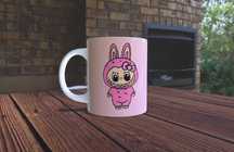 Caneca Labubu com nome personalizado