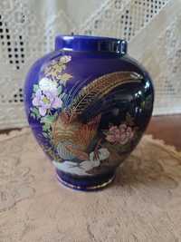 wazon kobaltowy VINTAGE Japoński ręcznie malowany