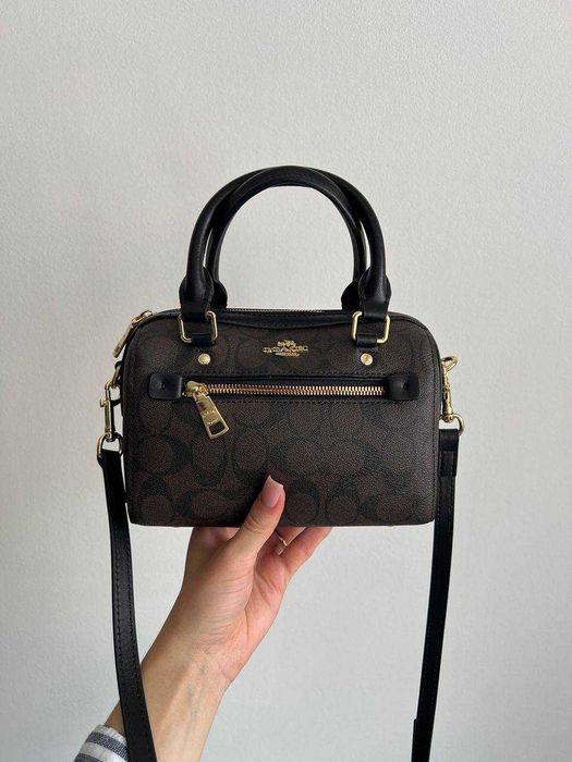 Coach Rowan Satchel Zip In Signature Canvas Brown