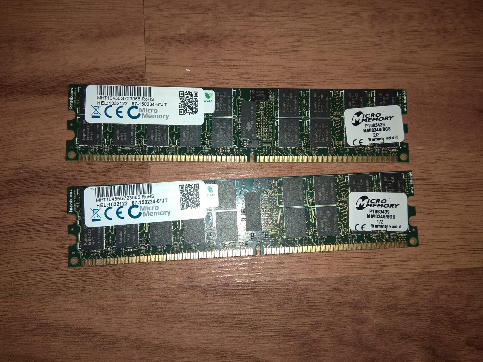 Ram 8 GB, 512 MB, 256 MB