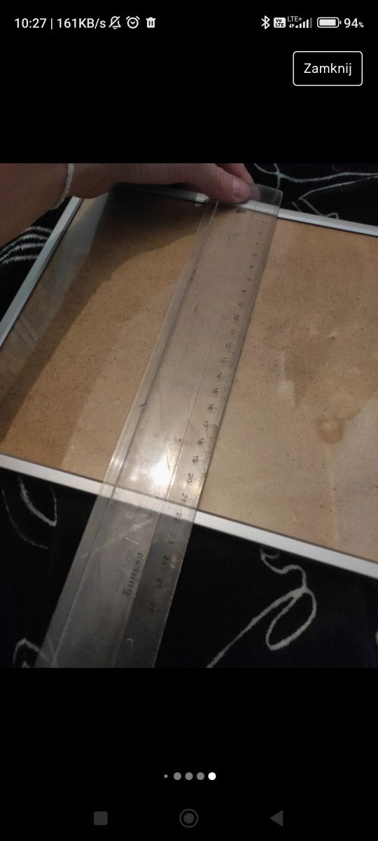 Ramka metalowa na zdjęcia 31 cm x 22 cm szklany przód