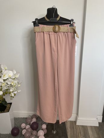 Spodnie jasny roz + pasek
