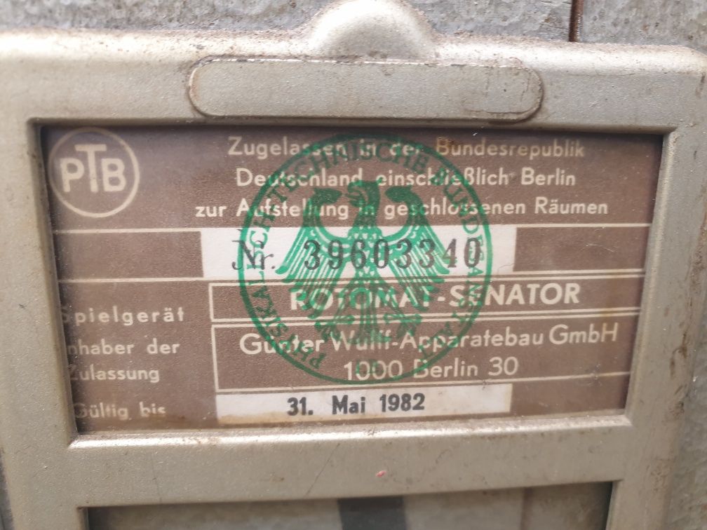 Automat do gry Niemiecki 1982