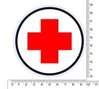 Наклейка на скло авто - Червоний хрест 9 на 9 см