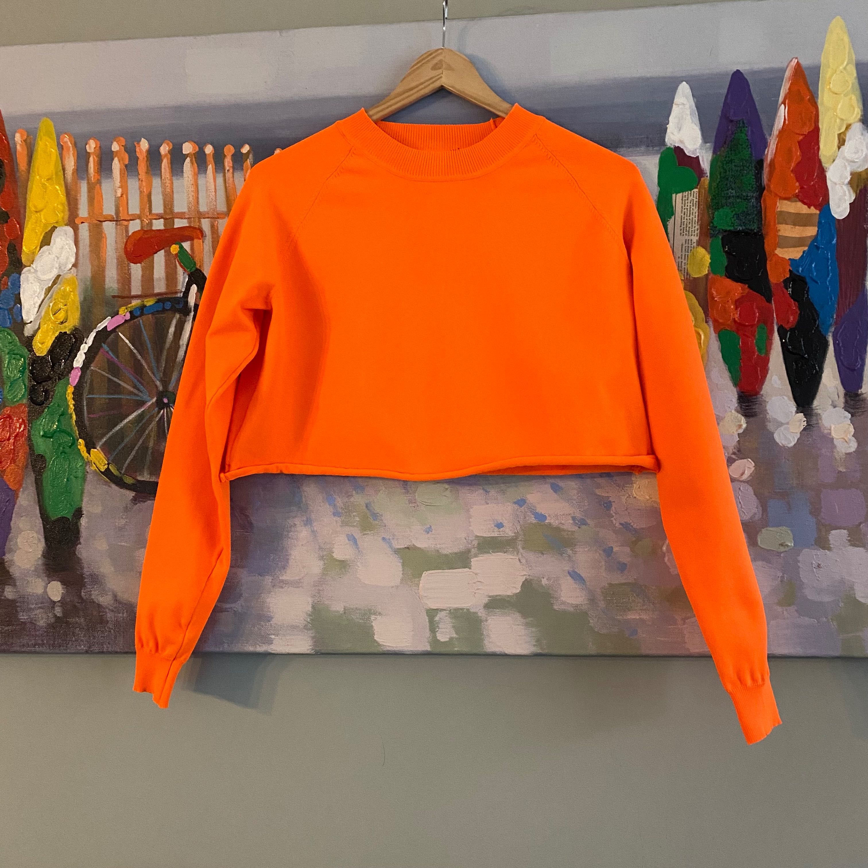 Cropped sweater laranja eléctrico