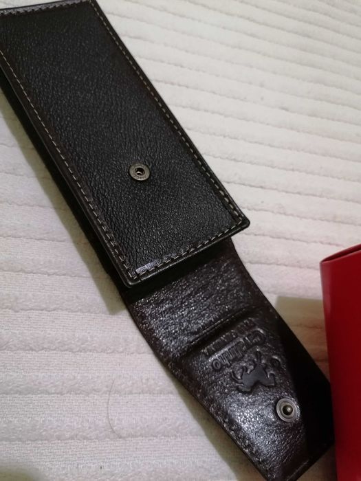 Porta lápis p/homem castanho da Cavalinho em pele genuína, estado novo