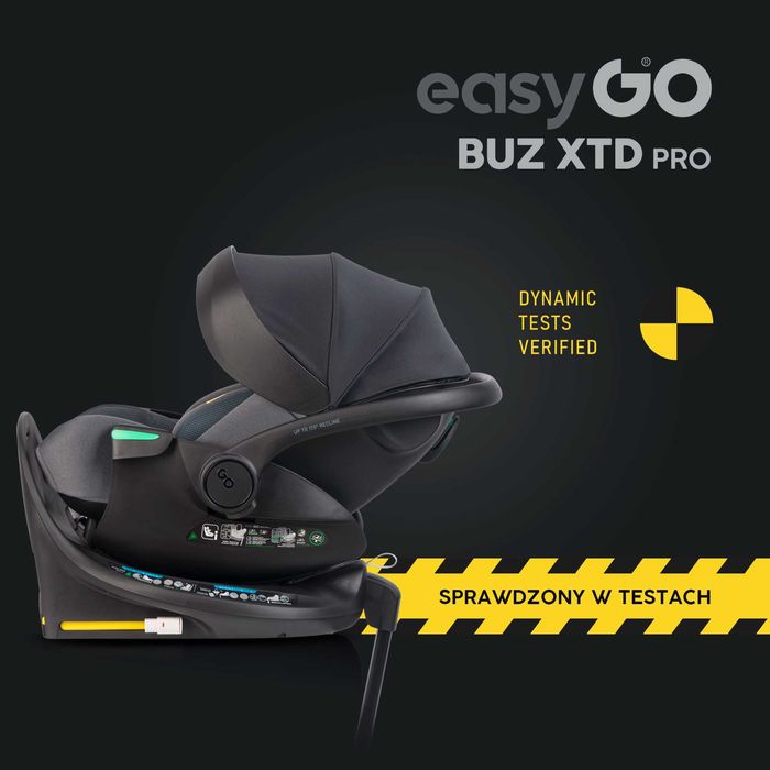 Fotelik Nosidełko EasyGo BUZ XTD PRO z BAZĄ ISOFIX 0-13 kg ROZKŁADANY