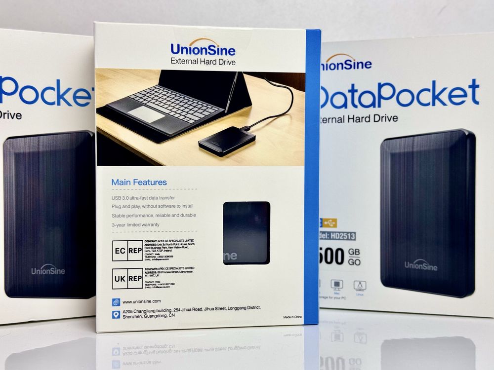 Новий зовнішній жорсткий диск UnionSine Data Pocket HD2513 500Гб
