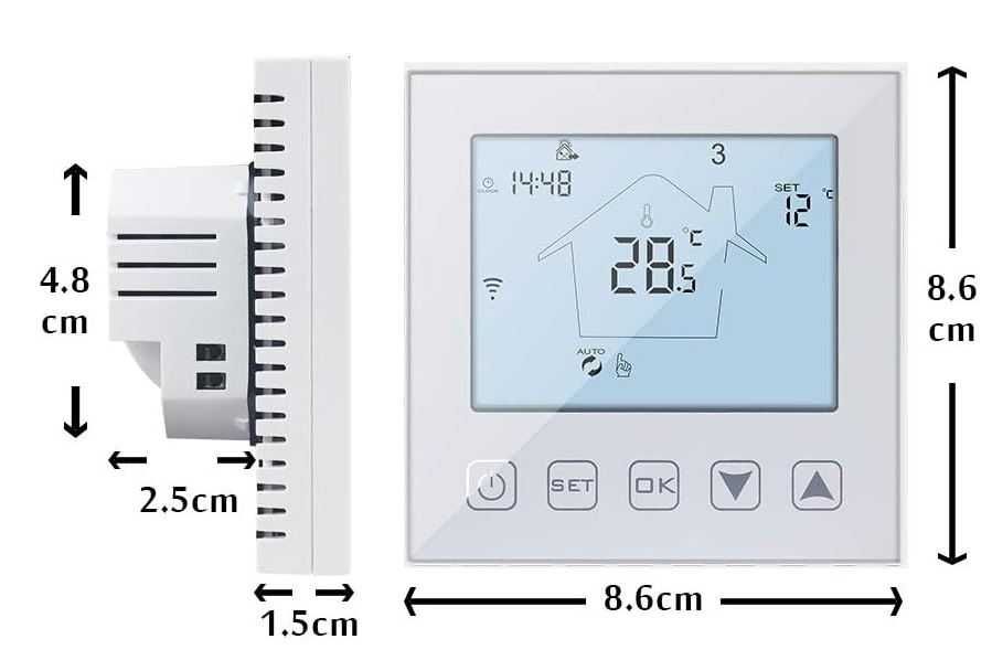Inteligentny termostat Wifi KETOTEK KTF0155A, elektryczne ogrzewanie