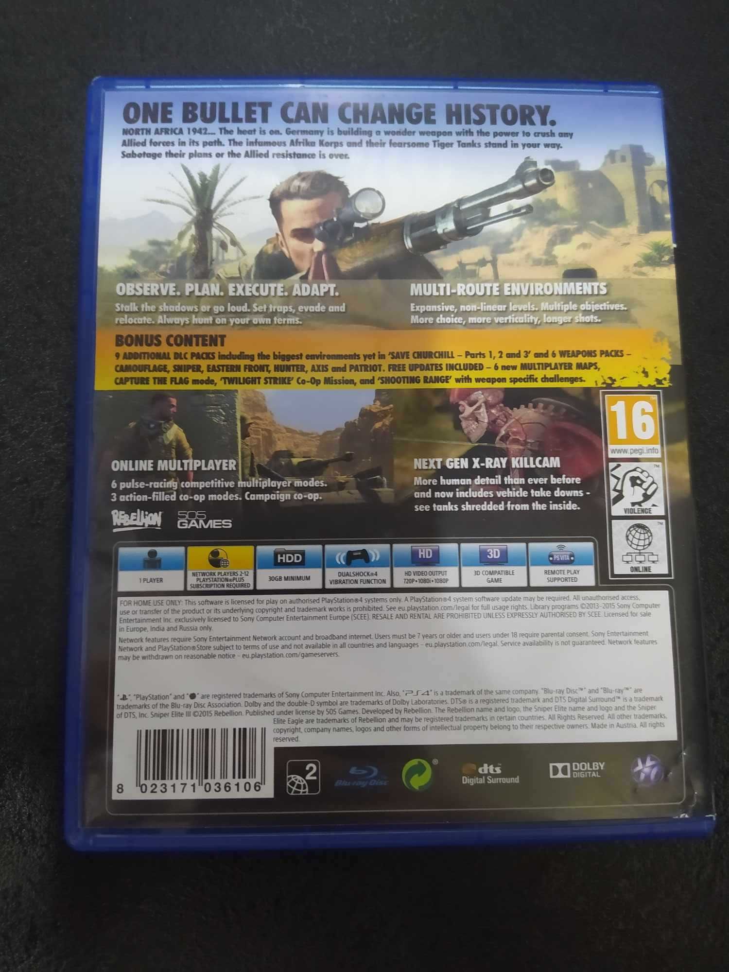 Sniper Elite 3 Ultimate Edition PS4 Polskie napisy są w grze