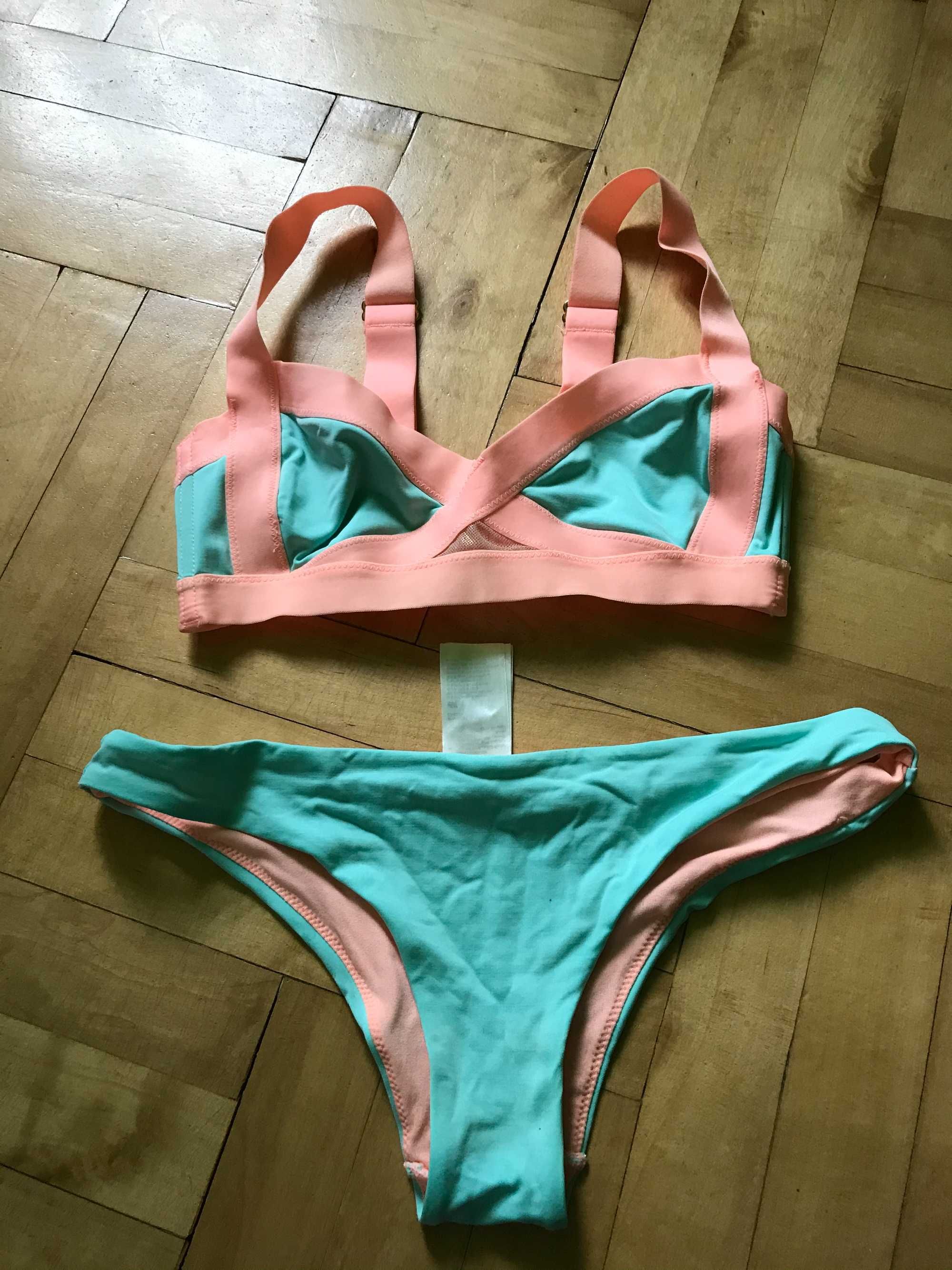 h&m strój kąpielowy bikini pastelowe bandage