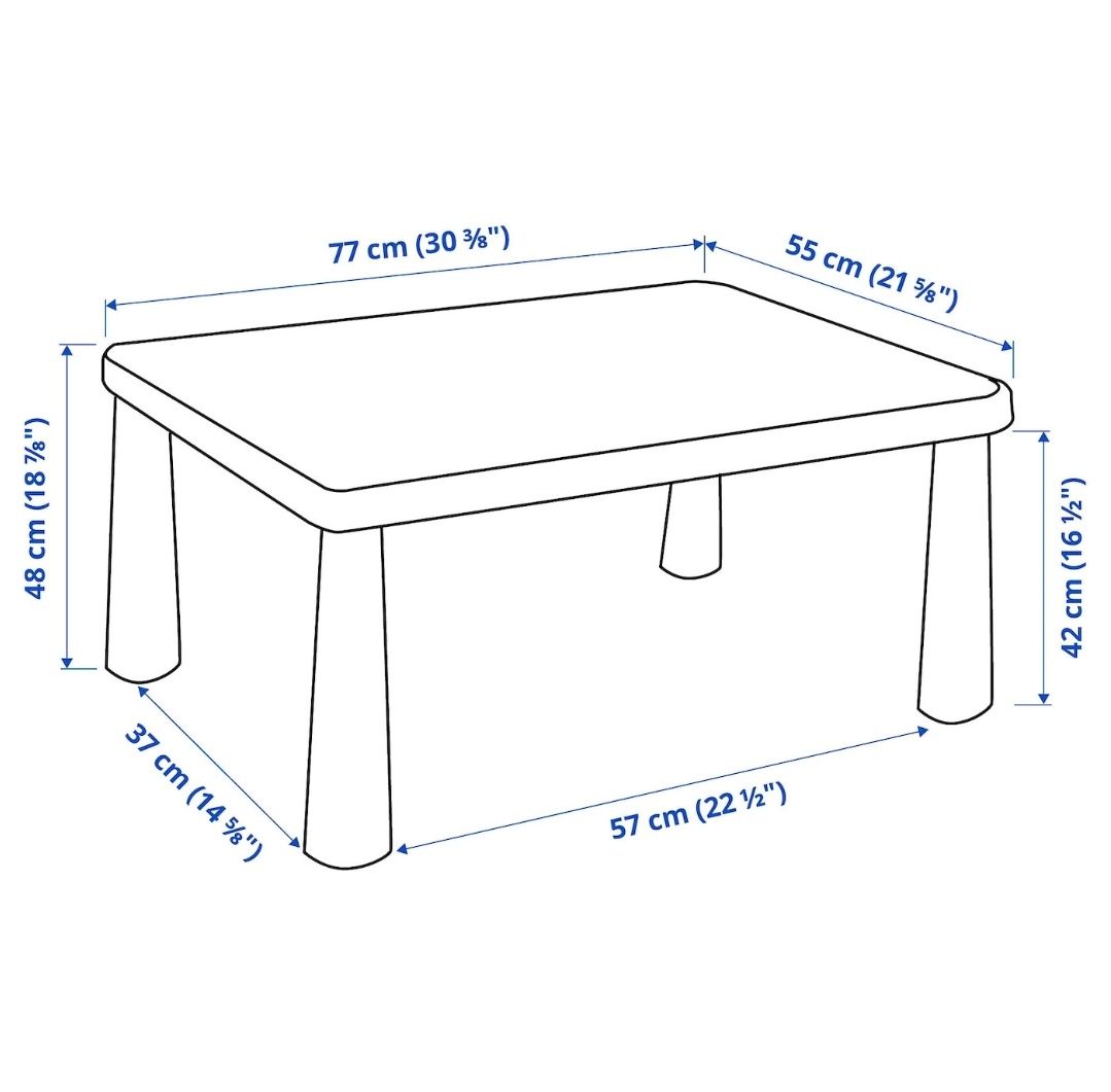 Conjunto mesa e cadeiras Mammut IKEA Azul