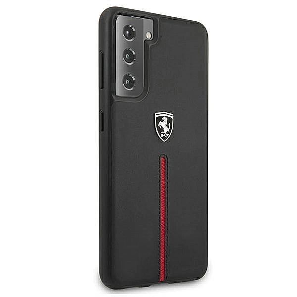 Etui Ferrari Off Track Leather Nylon Stripe na Samsung Galaxy S21+ - c