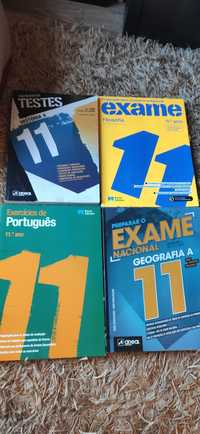 Livros de apoio a Exame e estudo 11 Ano, 4 Disciplinas