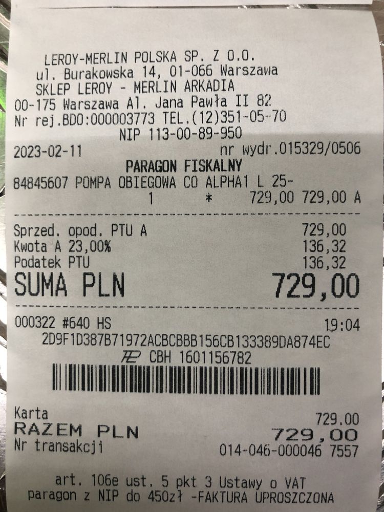 GRUNDFOS Alpha 1 25-40 Nowa na Gwarancji pompa obiegowa