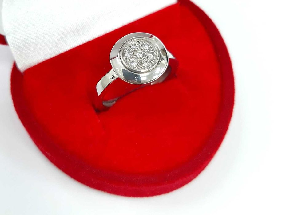 Pierścionek W. KRUK białe złoto 585 brylanty 0,1 ct rozmiar 12