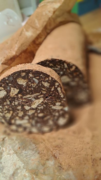 Bolo salame de chocolate sem açúcar