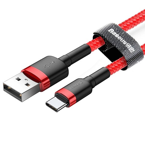 Kabel Baseus Cafule USB-A / USB-C QC 3.0/3A 1 m - czerwony