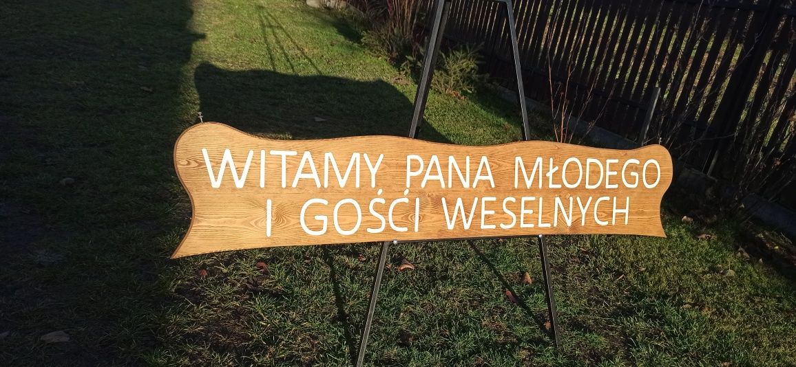 Napis powitalny pana młodego