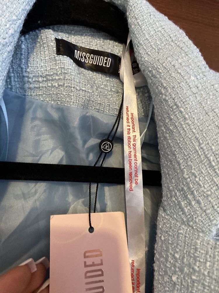 Marynarka smokingowa teksturowana żakiet XL 42 missguided