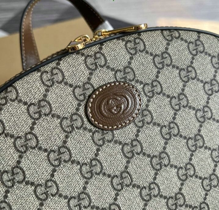 Люксовий рюкзак, ручна кладь, рюкзак Gucci размер 39*31 см, шкіра+канв