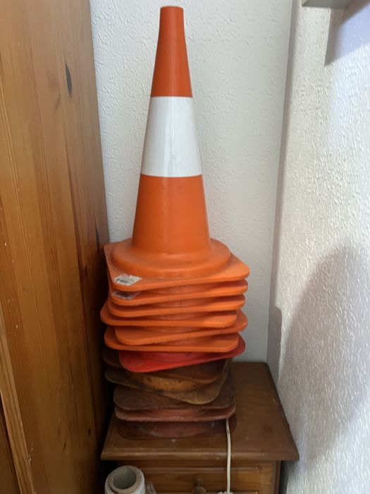 12 Cones sinalizacao, emergencia, obras (conjunto ou individual)
