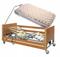 Łóżko rehabilitacyjne elektryczne z materacem przeciwodleżynowym