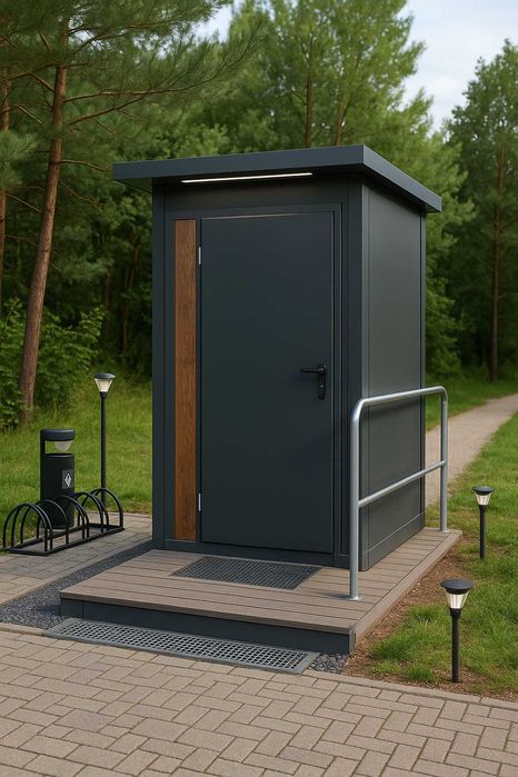 Kontener pawilon sanitarny, toaleta, łazienka mobilna ogrodowa wc