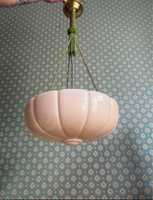 Ampla art deco różowa przedwojenna zabytek lampa żyrandol antyk retro