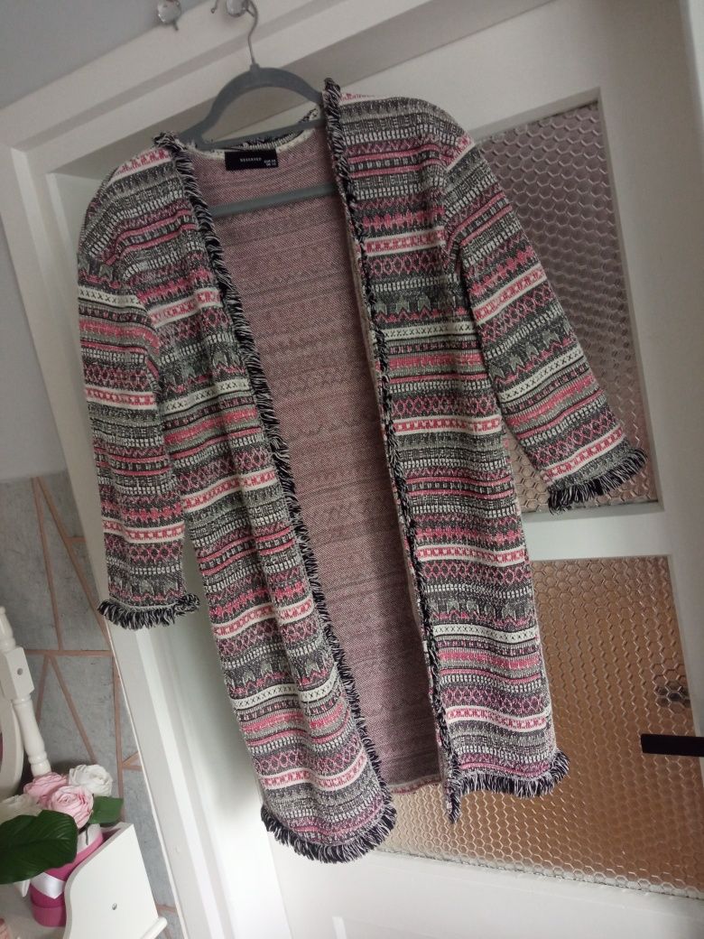 Narzutka, kardigan damski M/L Reserved, kolorowa, bawełna 70%, ciepła,