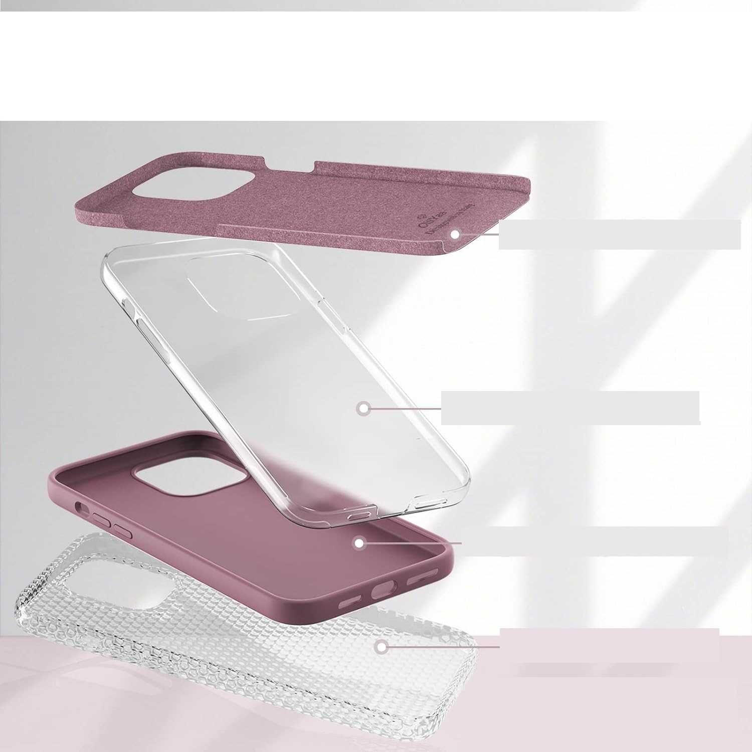 OitiYaa plecki etui case iphone 14 pro max fiolet/róż