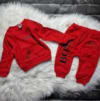 Komplet niemowlęcy dla dziecka bluza + spodnie czerwony 86/92