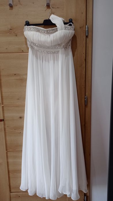 Sukienka ecru długa