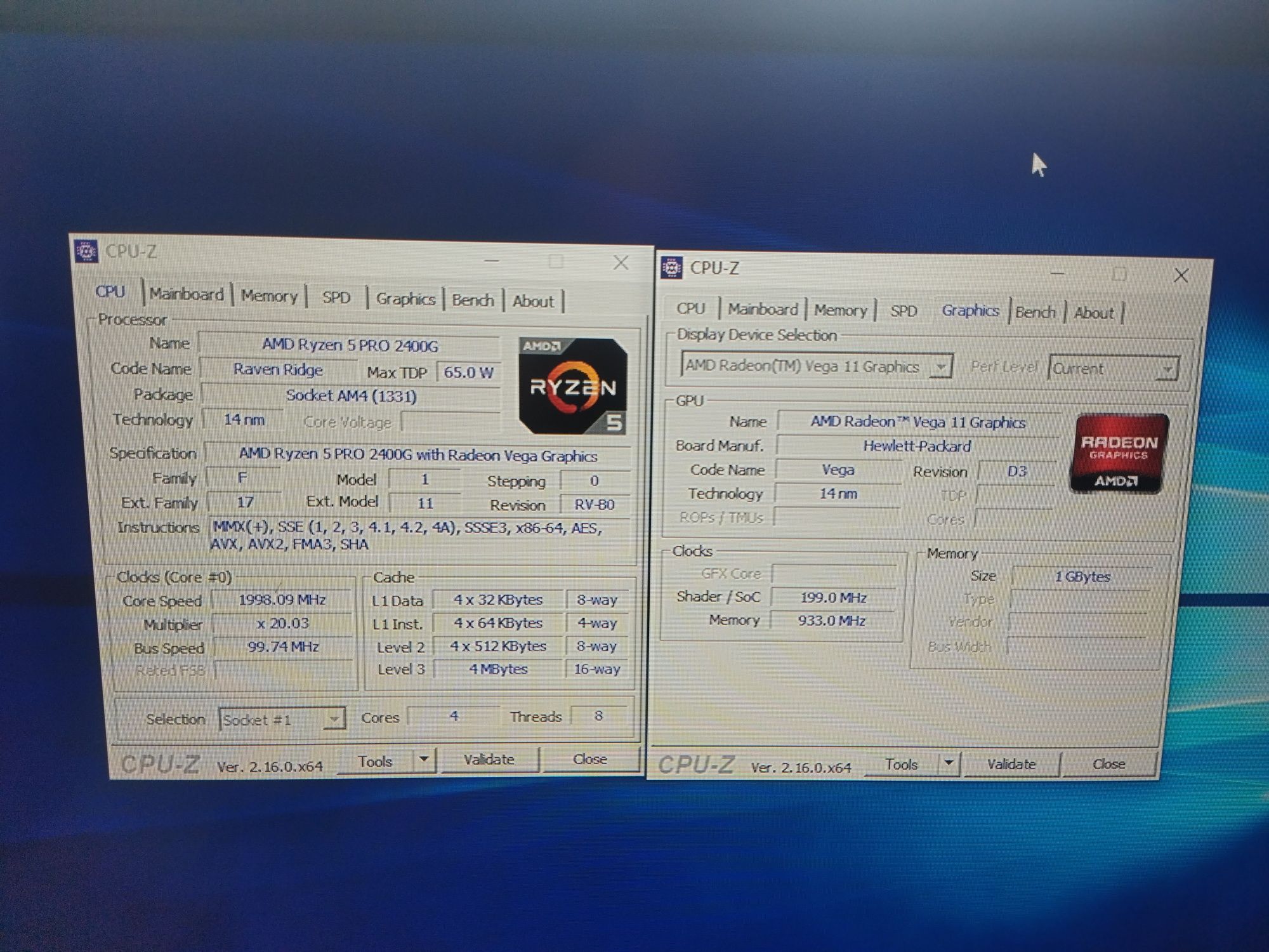 Ryzen 5 2400g‼️Hp 705g5,Vega 11,HDD 500,DDR4 8,WiFi Bluetooth,Windows