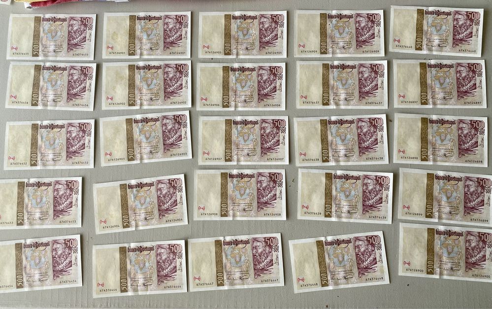 28 Notas 500 escudos 1997 NOVAS