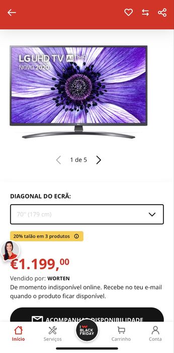 TV LG 70 polegadas