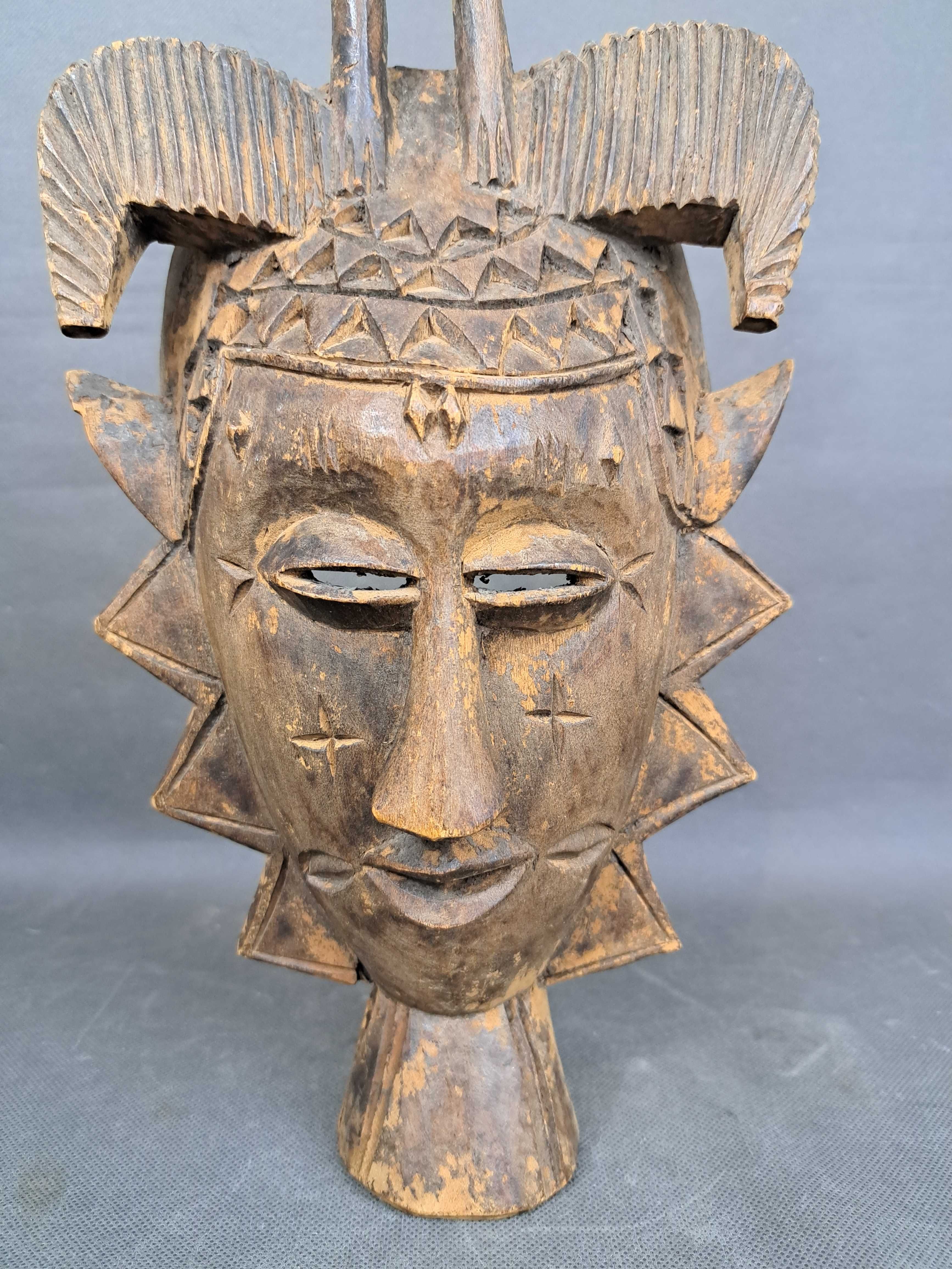 Stara, drewniana maska afrykańska SENUFO wys. 43 cm
