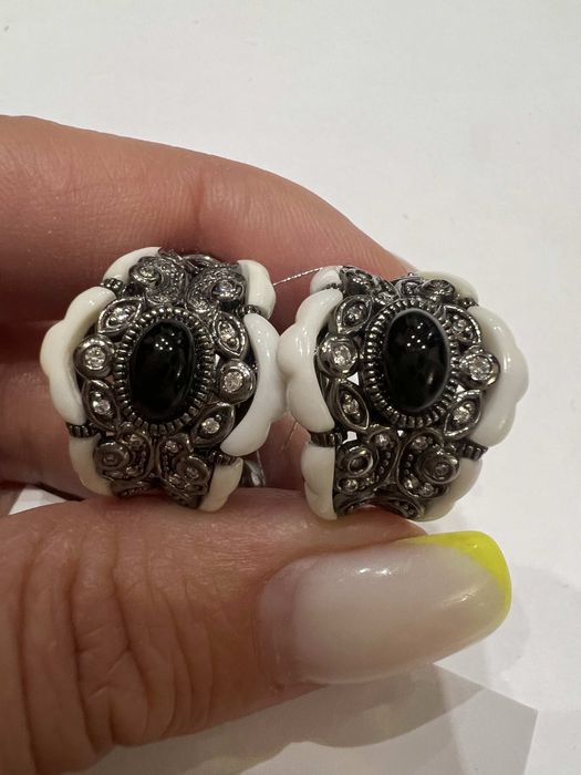 Красивенные стариные серьги из серебра 925 пробы