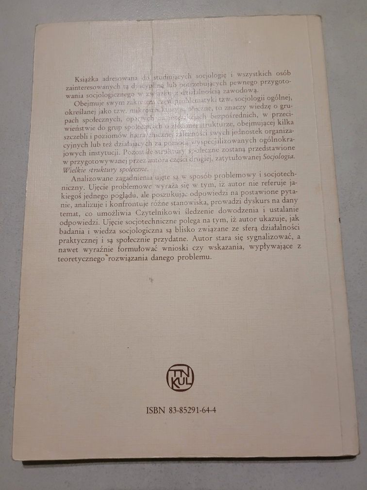 Socjologia małe struktury społeczne. Jan Turowski