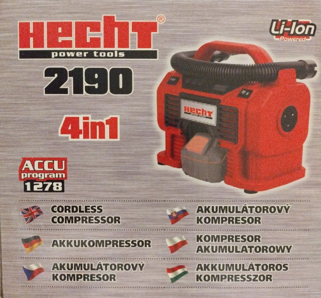 NOWY kompresor ACCU Hecht, 2190, 4 w 1, program 1278, ciśnienie do 11