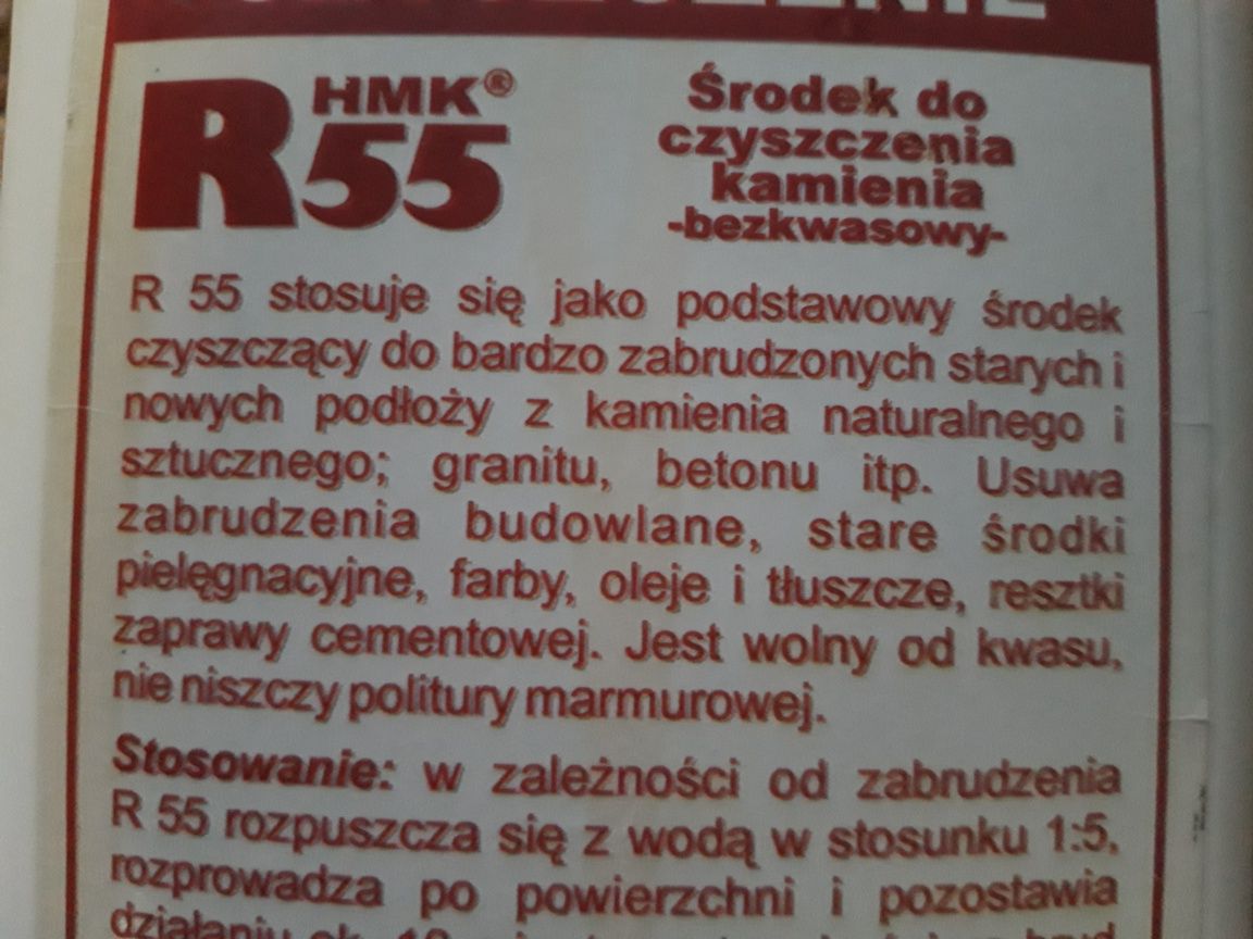 HMK R55. Środek do czyszczenia kamienia