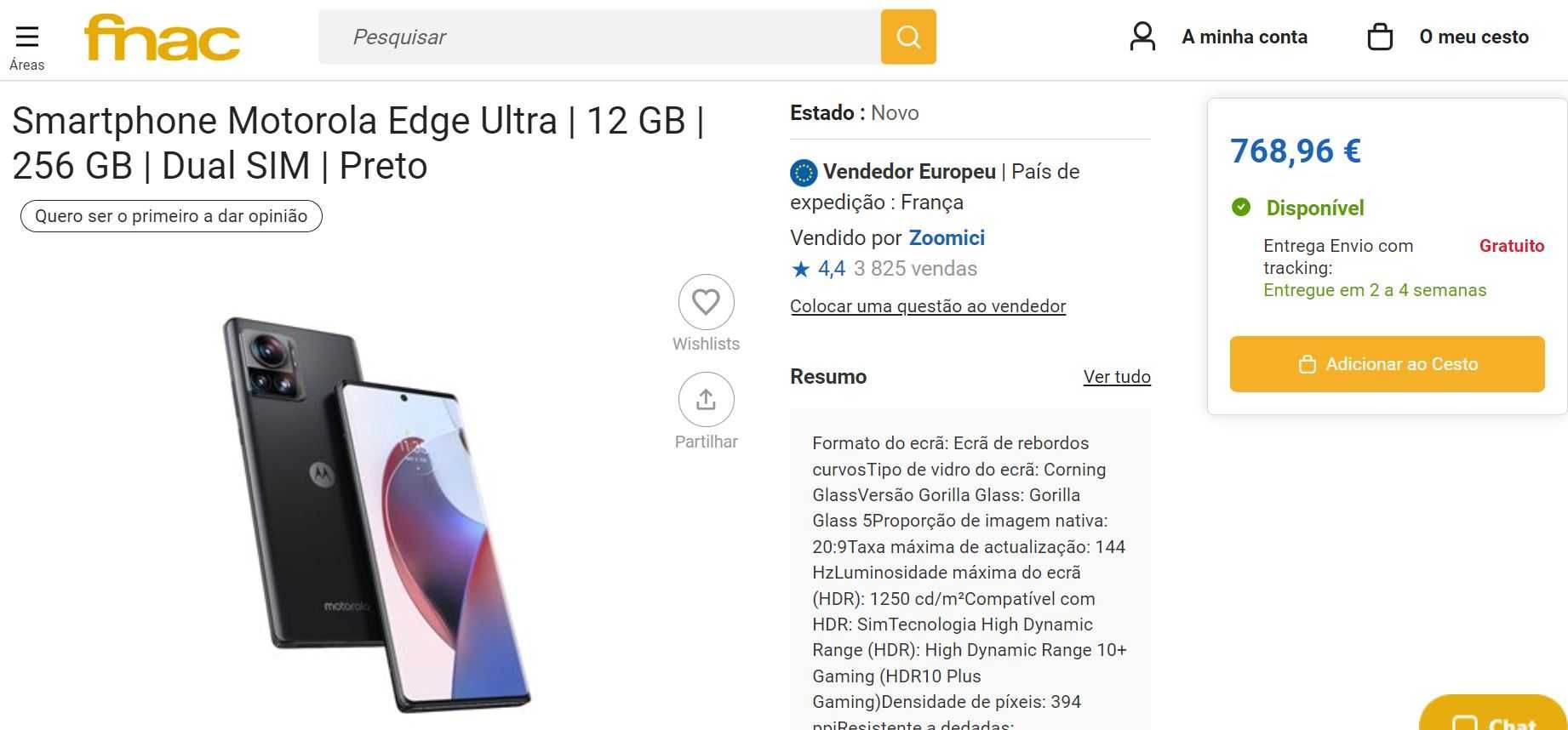 Motorola Edge 30 Ultra 256GB PROMOÇÃO, Celular top de linha imperdível