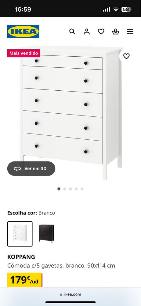 Comoda branca nova