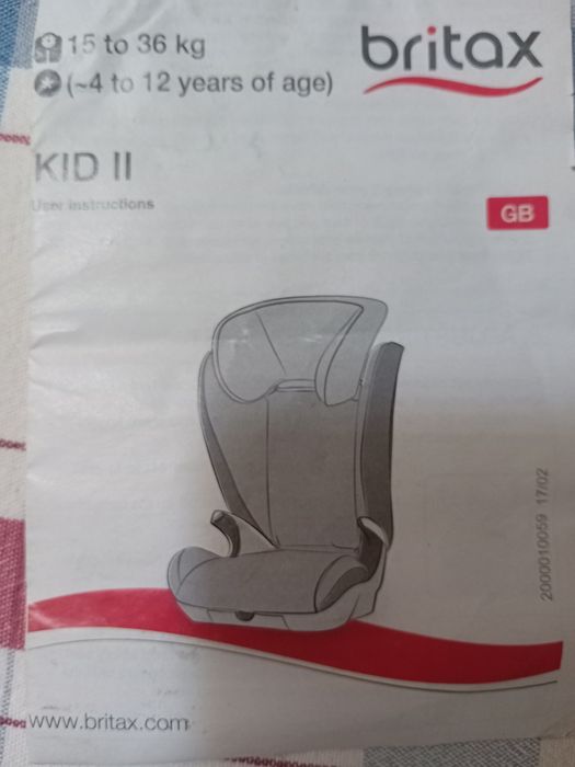 Cadeira Auto Romer Britax Kid II 4 aos 12 anos
