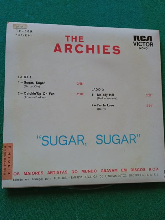 Disco de vinil "Sugar, sugar" dos The Archies