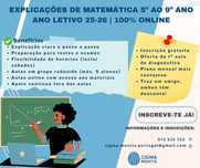 Explicações de matemática 5 - 9 Ano | 100% Online