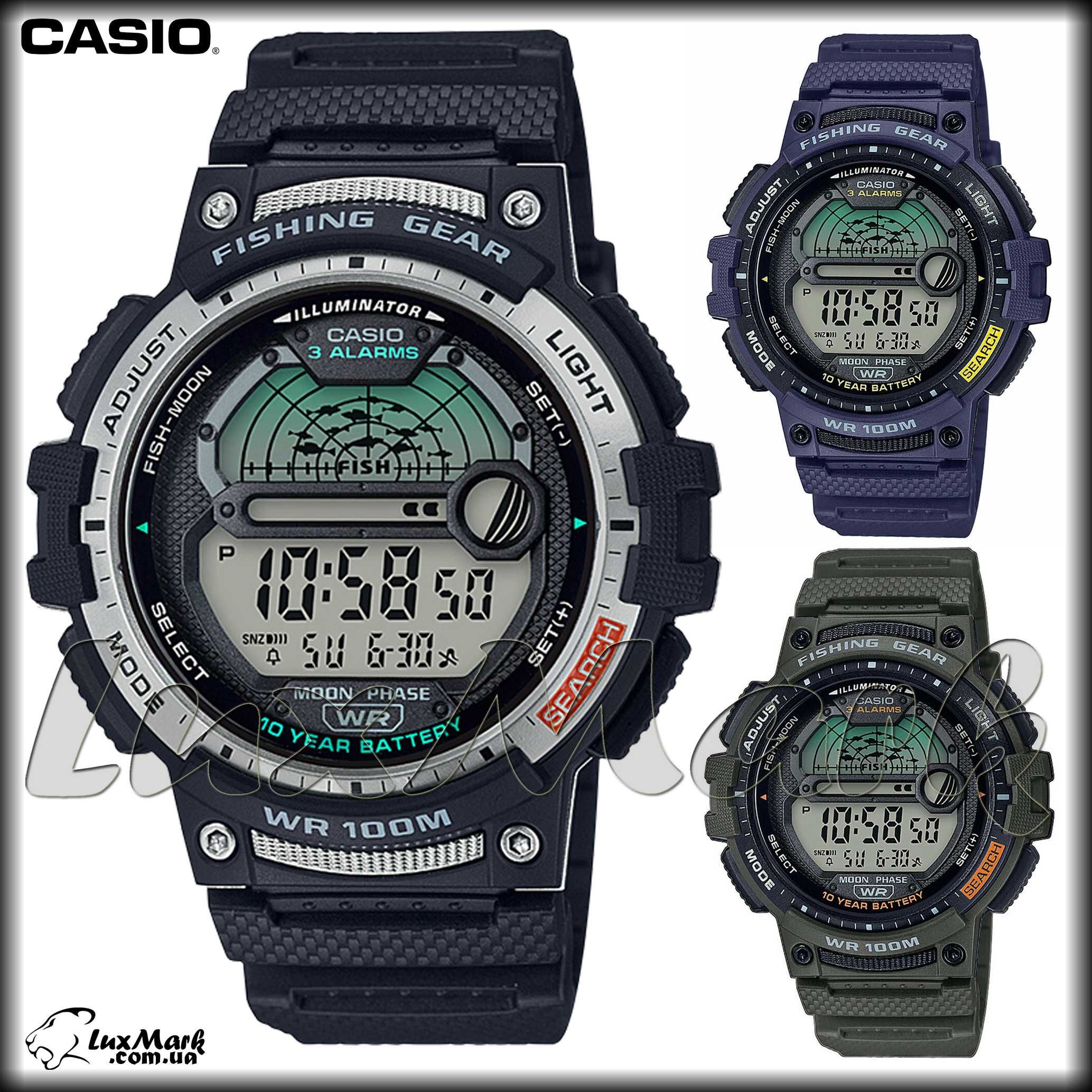 Годинник чоловічий Casio WS-1200H-1 WS-1200H2 WS1200H-3 таймер рибалки