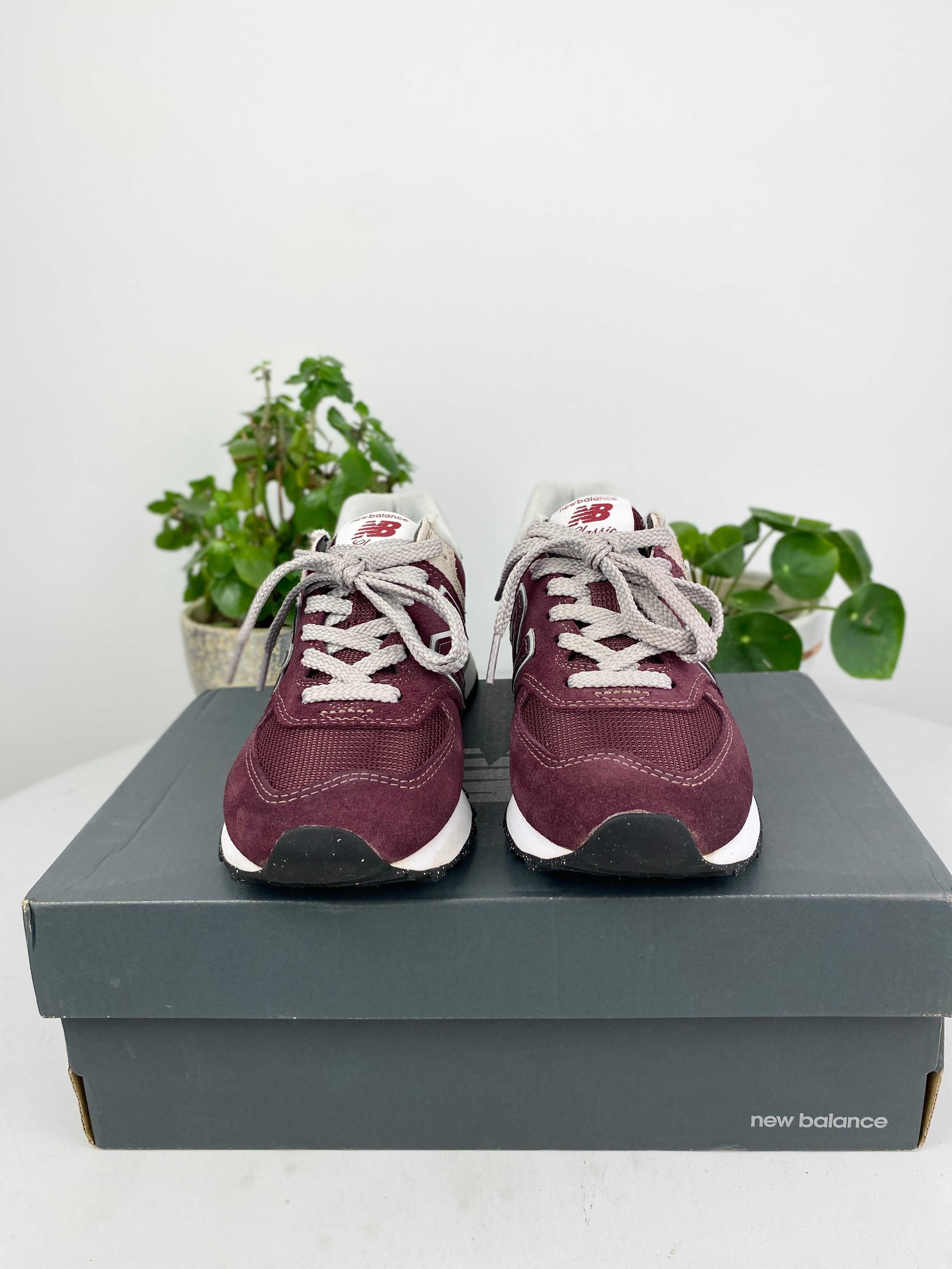 białe szare bordowe buty new balance nb 574 r. 36