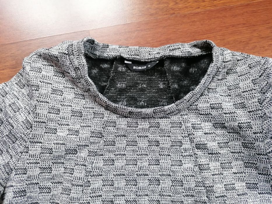 Rozm. M, Szara sukienka bombka z długim rękawem